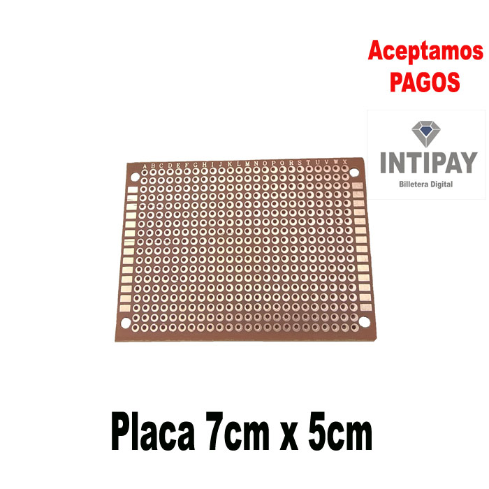 Placa cobre perforada 7cm x 5cm